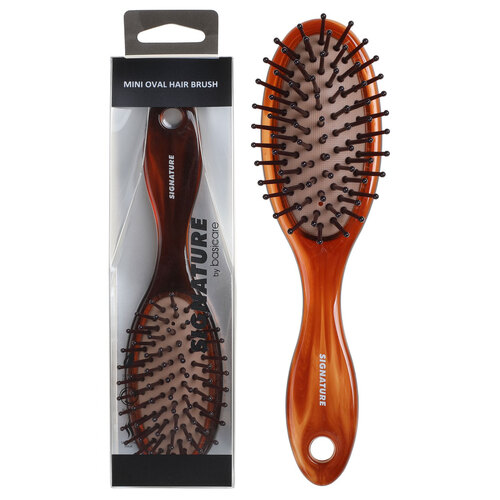 Basicare Mini Oval Hairbrush Signature Design For Smoothing Hair