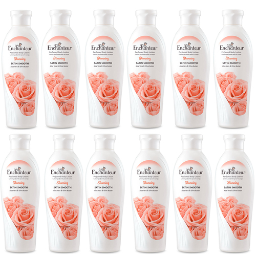 Enchanteur Stunning Perfumed Body Lotion Satin Smooth 100ml x 12 Value Pack