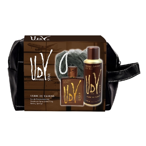 Ulric De Varens UDV Eau de Toilette 60ml, Deodorant Spray 200ml & Netting Sponge