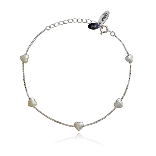 Culturesse Luana Fine Silver Heart Bracelet 