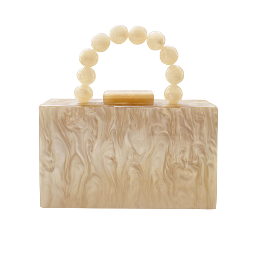 Culturesse Lorena Artsy Resin Clutch (Neutral Shimmer)