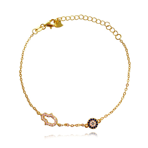 Culturesse Azra Luck Evil Eye Bracelet (Gold) 