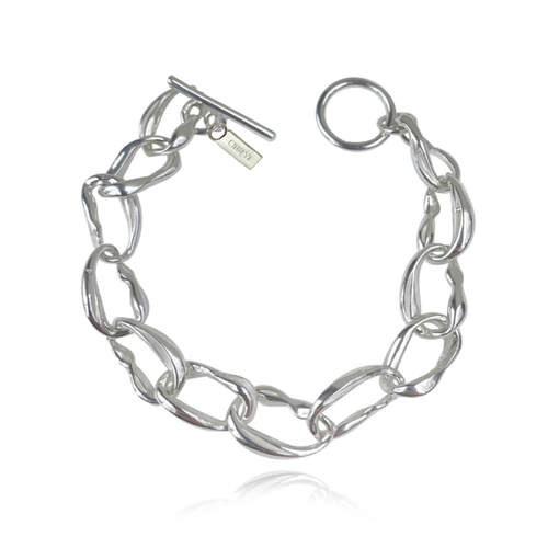 Culturesse Vairea Artsian Sculptured Link Chain Bracelet 