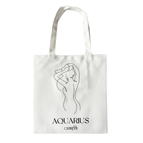 Culturesse She Is Aquarius Eco Zodiac Muse Tote Bag