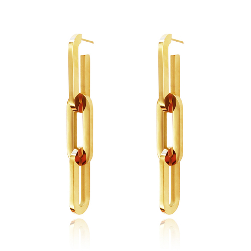 Culturesse Chevelle 18K Modern Chain Drop Earrings