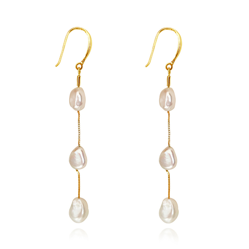 Culturesse Aquene Freshwater Pearl String Earrings