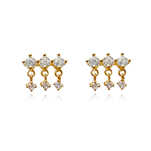 Culturesse Nour Fine Diamante Blind Earrings (Gold)