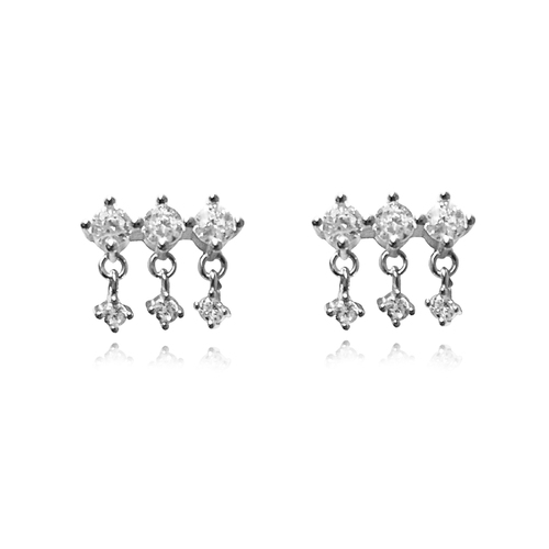 Culturesse Nour Fine Diamante Blind Earrings (Silver)