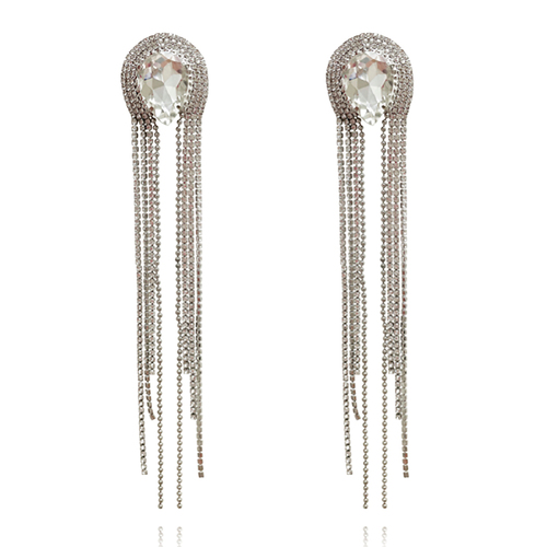 Culturesse Isolde Diamante Tassel Drop Earrings