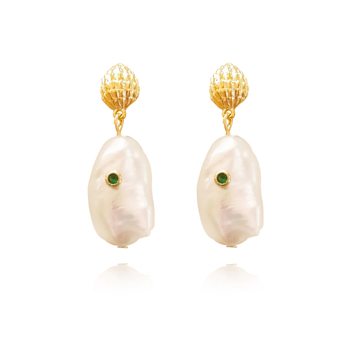 Culturesse Mediterranean Baroque Pearl Drop Earrings