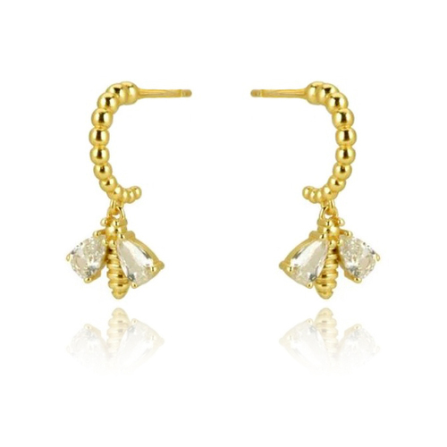 Culturesse Morley Gold Vermeil Bee Drop Earrings