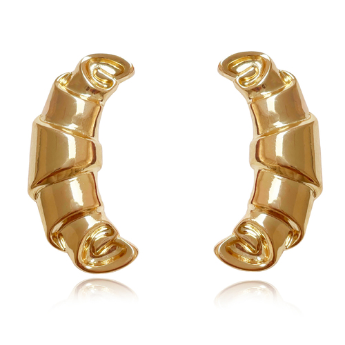 Culturesse Louane Croissant Statement Earrings (Gold) 