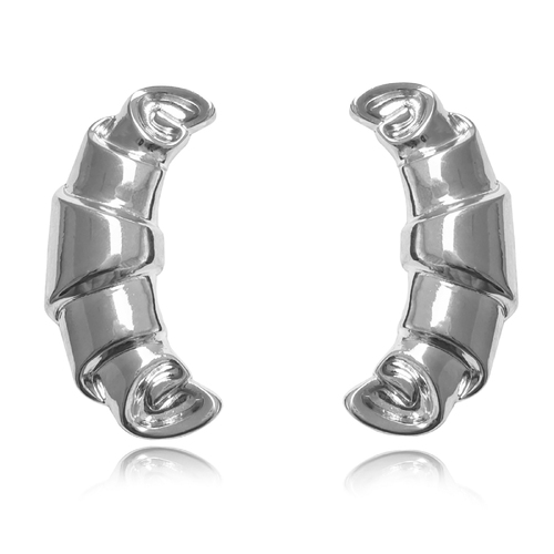 Culturesse Louane Croissant Statement Earrings (Silver)