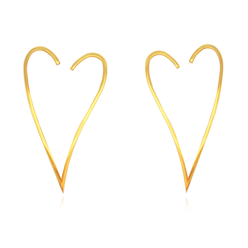 Culturesse Ayla Sculptural Love Heart Earrings 