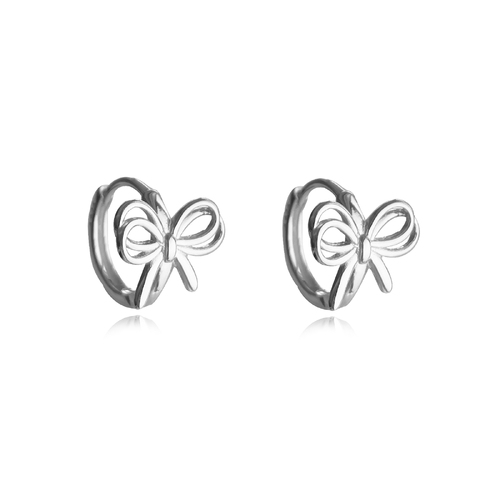 Culturesse Liana Bow Tie Hoop Earrings (Silver)