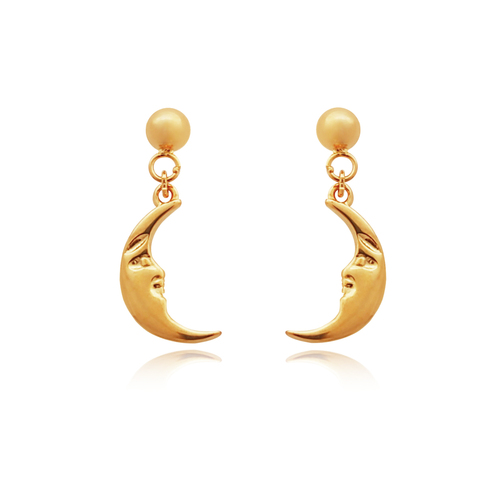 Culturesse Amaris Gold Filled Dainty Moon Earrings