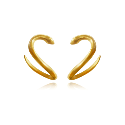 Culturesse Cassidy Artisan Dainty Serpent Earrings - Gold Filled