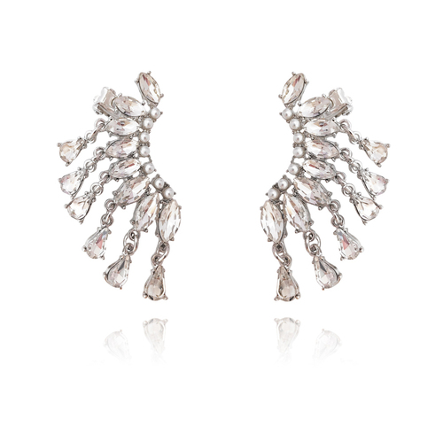 Culturesse Belle Ame Diamante Climber Earrings