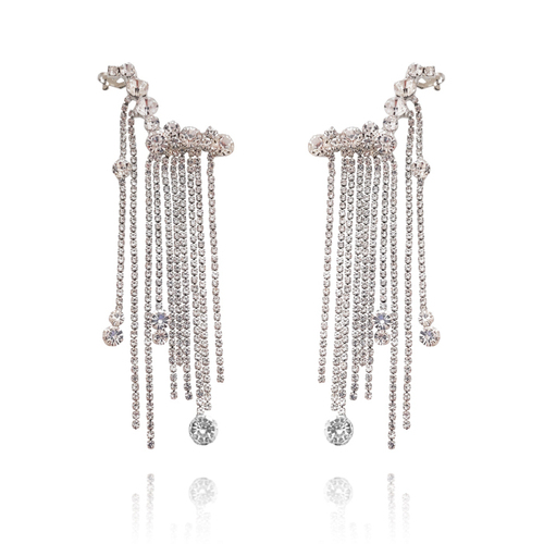 Culturesse Bespoke Diamante Climber Earrings