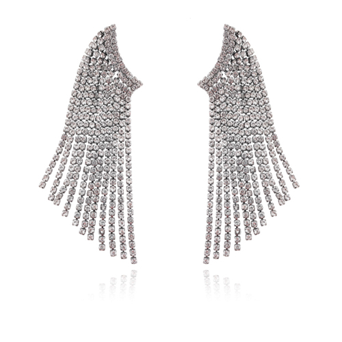 Culturesse Lais Diamante Tassel Earrings