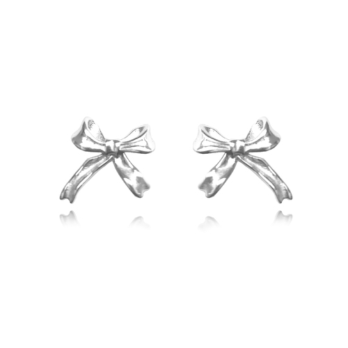 Culturesse Tilda Dainty Bow Tie Earrings (Silver)