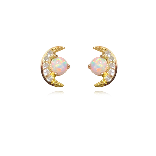 Culturesse Solvita Dainty Opal Stud Earrings