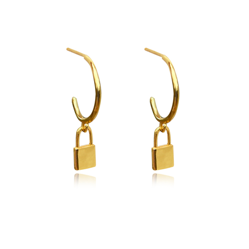 Culturesse Billie Minimalist Padlock Earrings