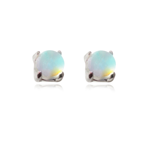 Culturesse Dawn Dainty Moon Opal Stud Earrings