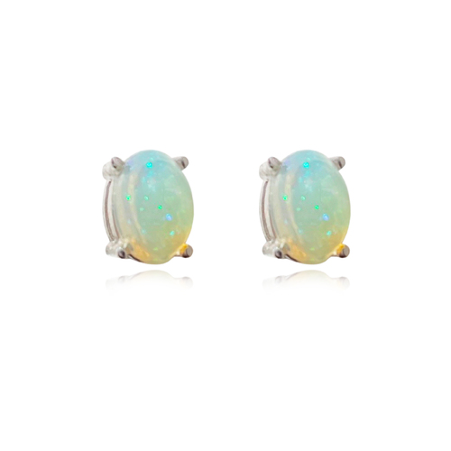 Culturesse Lumi Solid Opal Stud Earrings