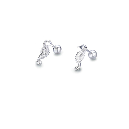 Culturesse Sienna Dainty Seahorse Screw Back Earrings