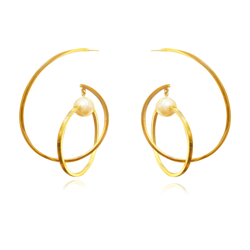 Culturesse Orbit Sculptural Hoop Statement Earrings