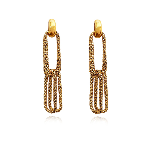 Culturesse Daniella Twin Loop Chain Drop Earrings