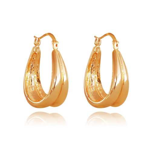 Culturesse Valletta 24K Double Rim Hoop Earrings