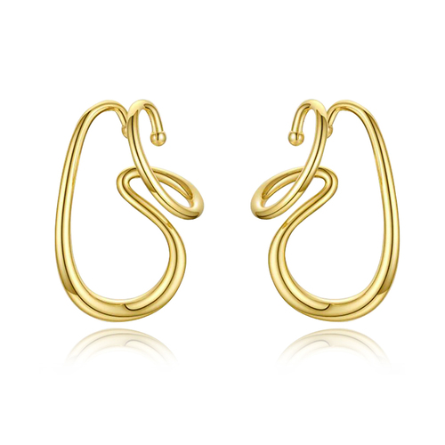 Culturesse Farren Modern Gold Loop Cuff Earrings