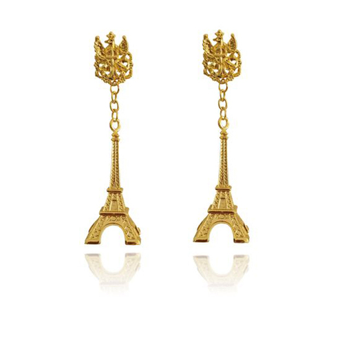 Culturesse Emelie Eiffel Tower Statement Earrings