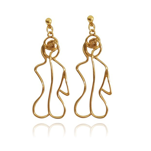 Culturesse Adren Female Back Line Art Earrings 