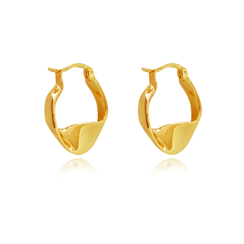 Culturesse Raquel Flow Huggie Earrings (Gold Vermeil)