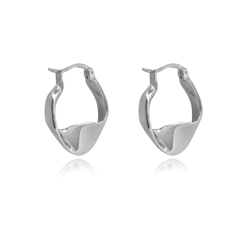 Culturesse Raquel Flow Huggie Earrings (Silver)