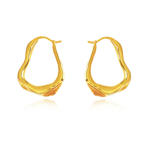 Culturesse Nomad Fluid Sculpture Hoop Earrings (Gold Vermeil)