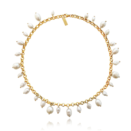 Culturesse Zoya Full Pearl Chain Necklace / Choker