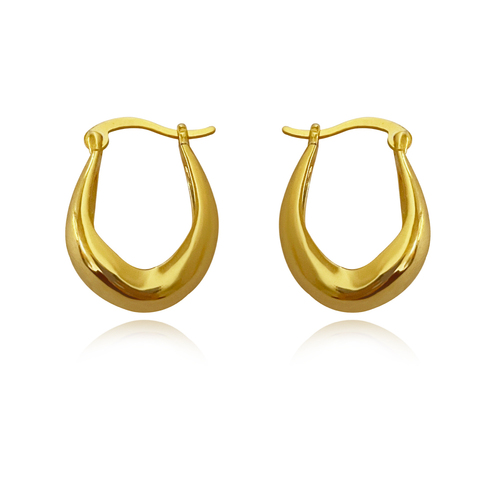 Culturesse Krista Modern Bowl Huggie Earrings - Gold