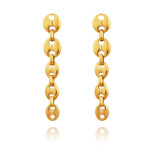 Culturesse Evren Gold Chain Earrings