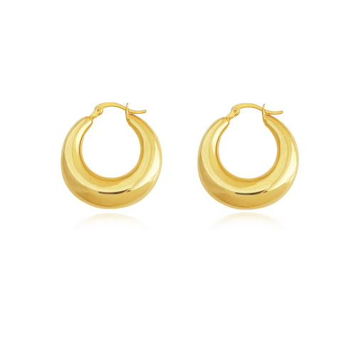 Culturesse Avalynn Classic Hoop Earrings (Gold)