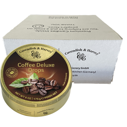 Cavendish and Harvey Deluxe Coffee Drops 175g Tin Sweets Candy Lollies x 10