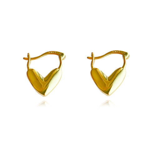 Culturesse Femi Classic Heart Huggie Earrings (Gold)