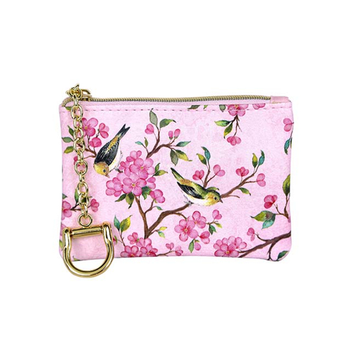 Chris Chun Keychain Purse Cherry Blossom Pink