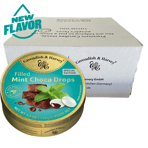 Cavendish and Harvey Filled Mint Choco Drops 130gm x 12