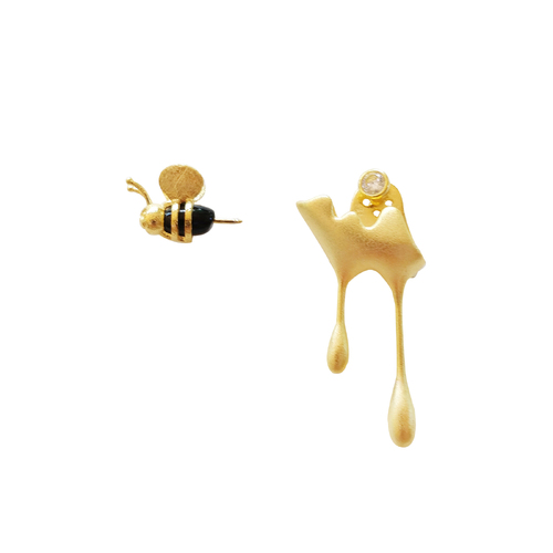 Culturesse Honey Dripping Mismatching Earrings