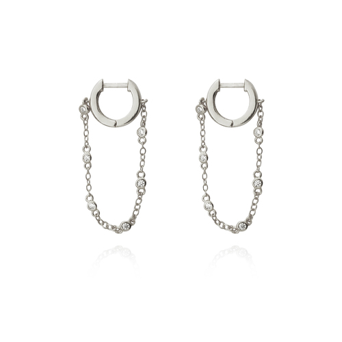 Culturesse Madigan Silver Chain Drop Earrings