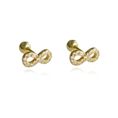 Culturesse Infinite Love Screwback Earrings (Gold)